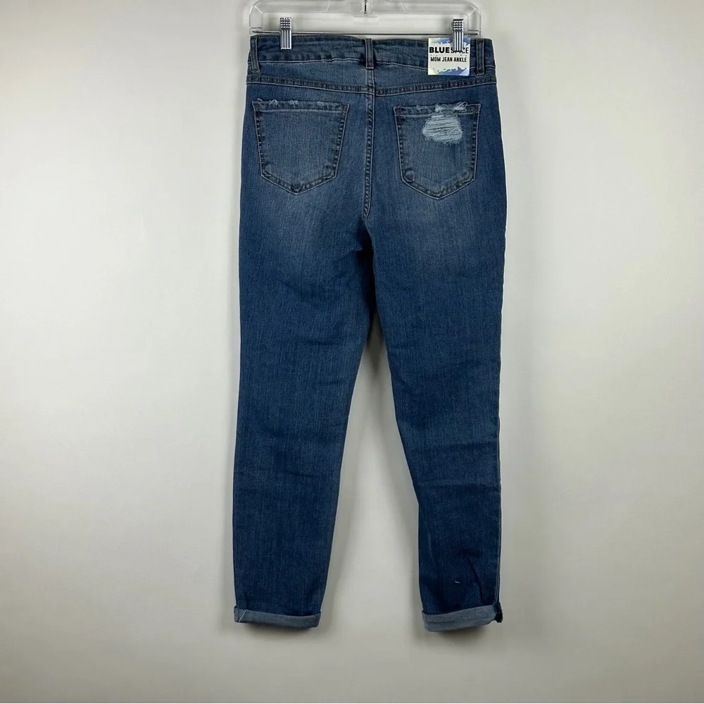 Blue Spice Women's Medium Wash Ankle Mom Jean